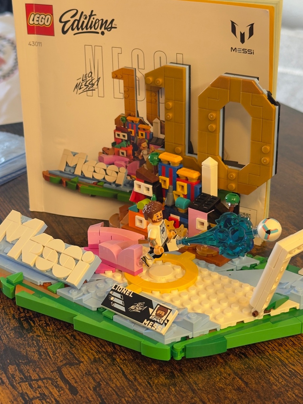 Built Lego Messi set
